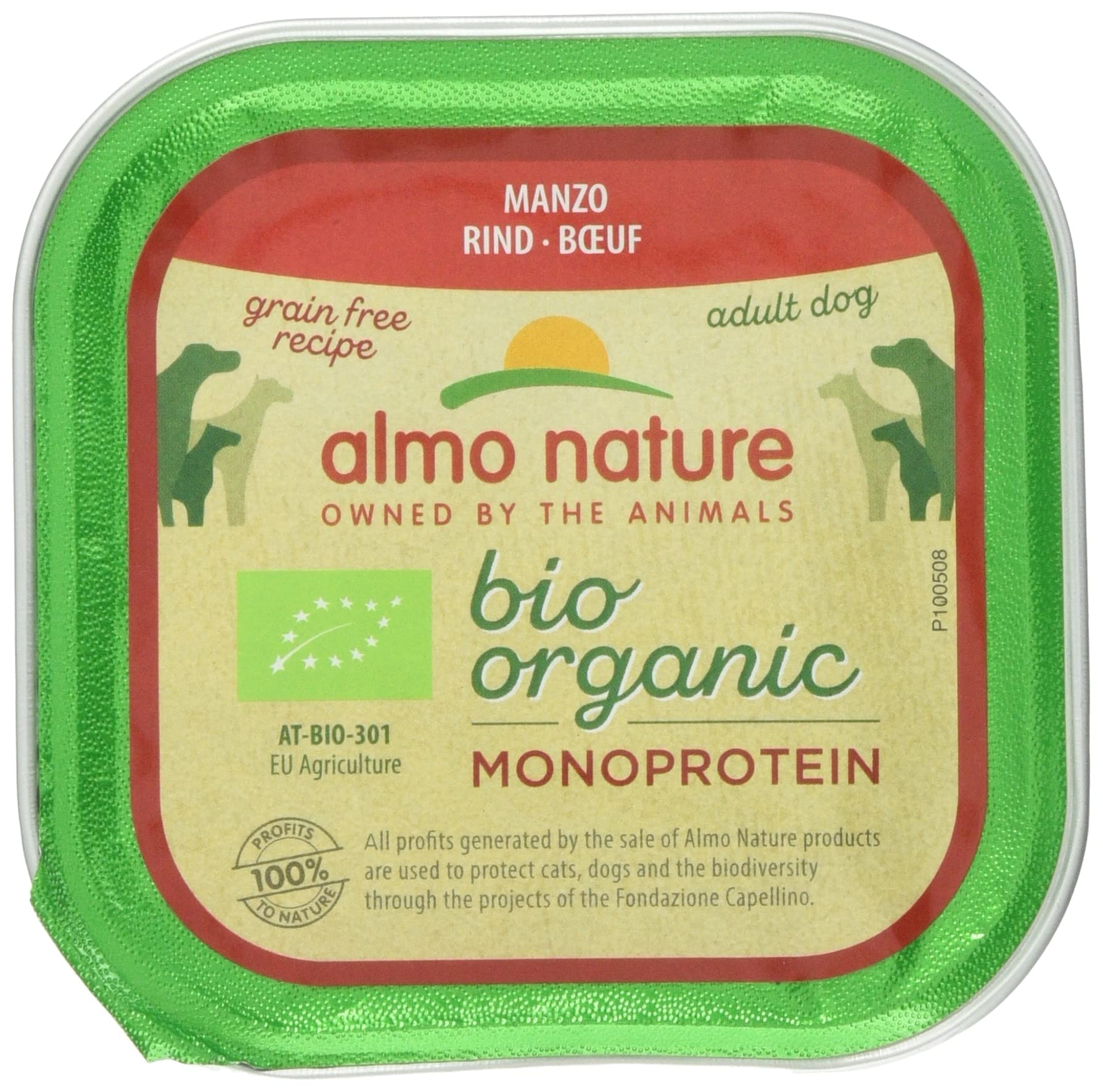 almo-nature-bio-organic-grain-free-p-t-e-bio-pour-chien-au-b-uf-11-x-150-g image 1