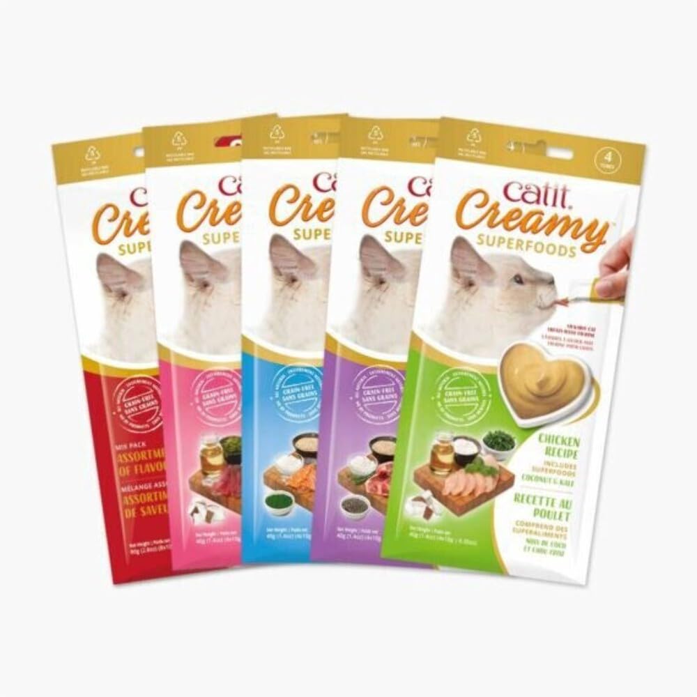 catit-creamy-superfood-p-te-l-cher-pour-chat-8-x-10-g-poulet-agneau-saumon-thon image 2