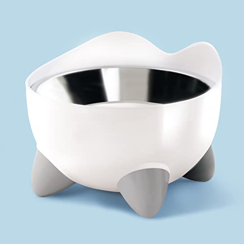 catit-pixi-gamelle-ergonomique-sur-lev-e-pour-chat-blanc-200-ml-acier-inoxydable image 7