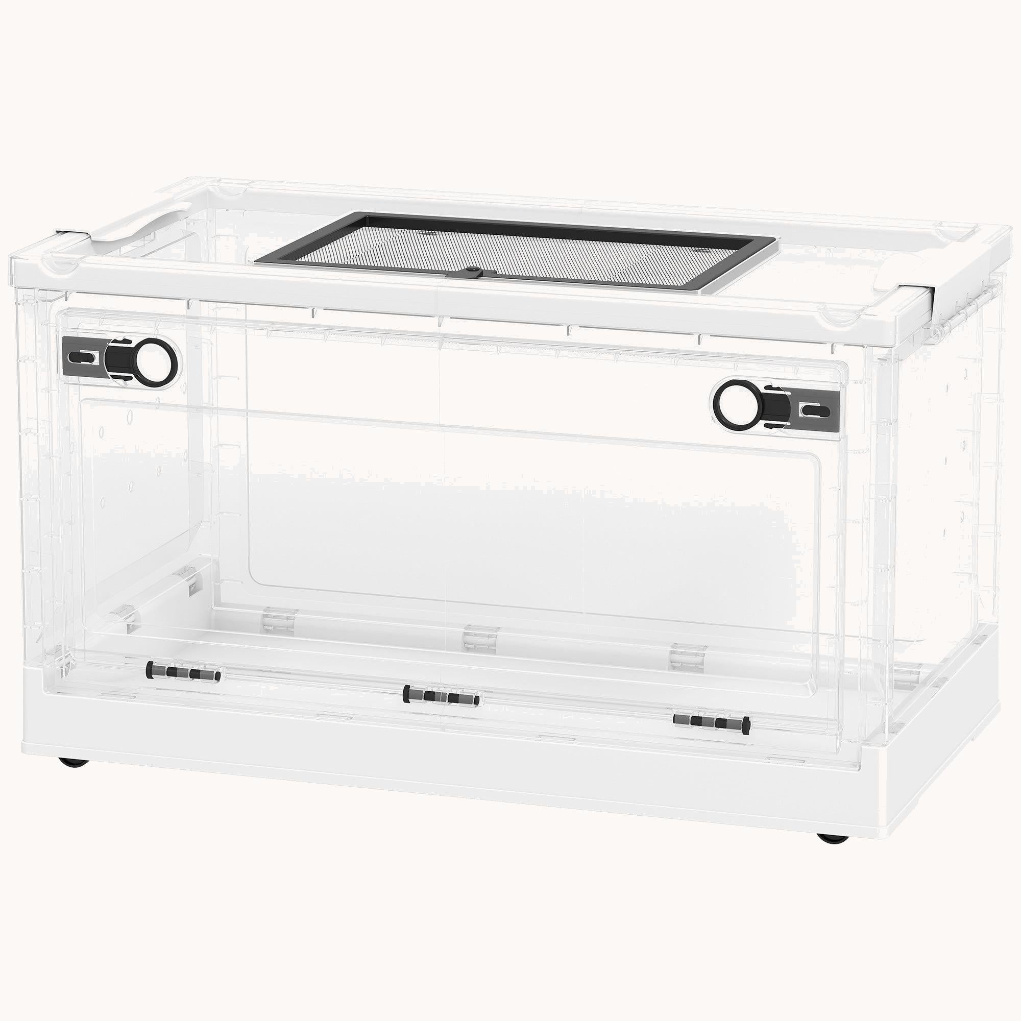 pawhut-cage-hamster-empilable-22-avec-porte-avant-blanc image 2