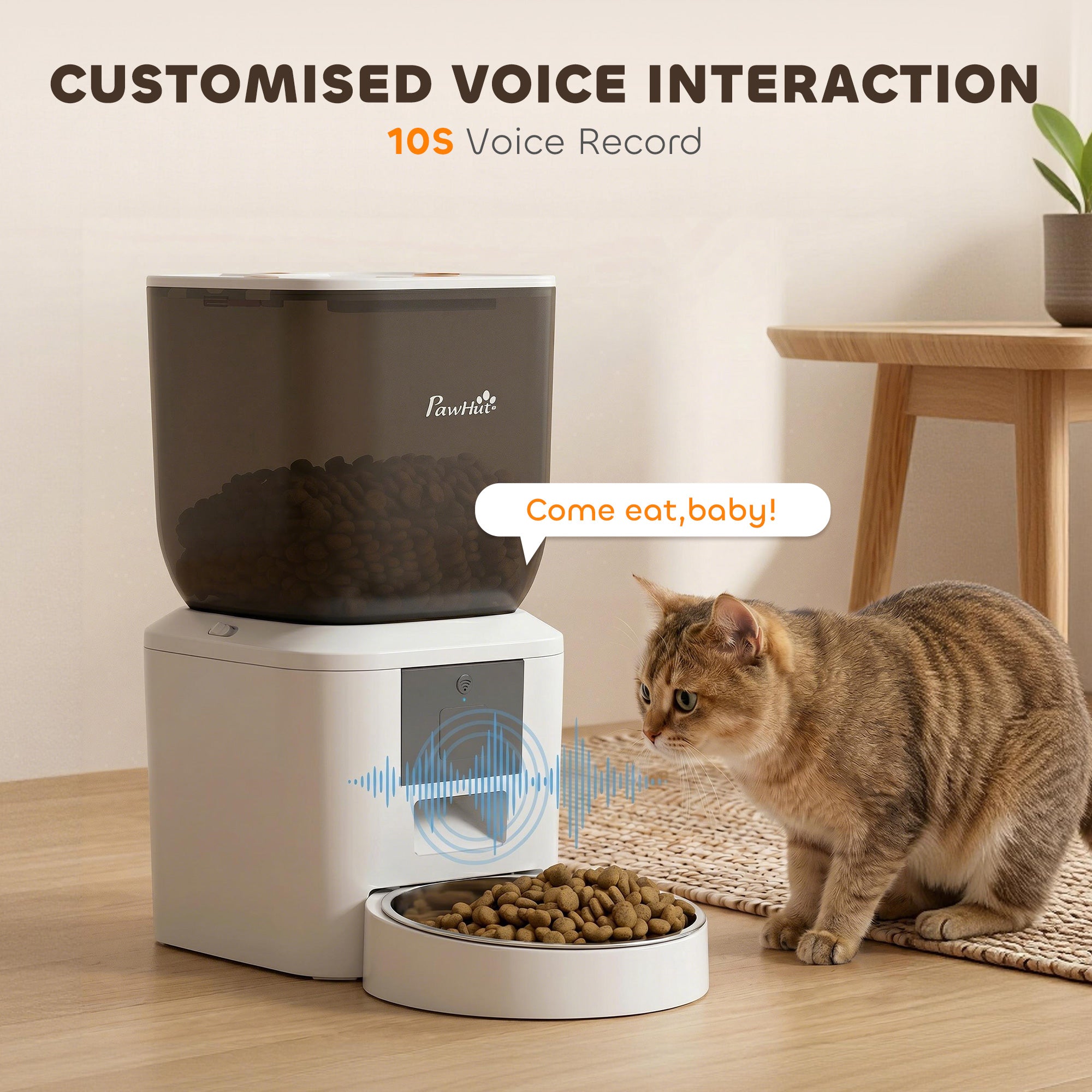 pawhut-distributeur-croquettes-chat-automatique-wifi-8l-avec-appel-repas image 7