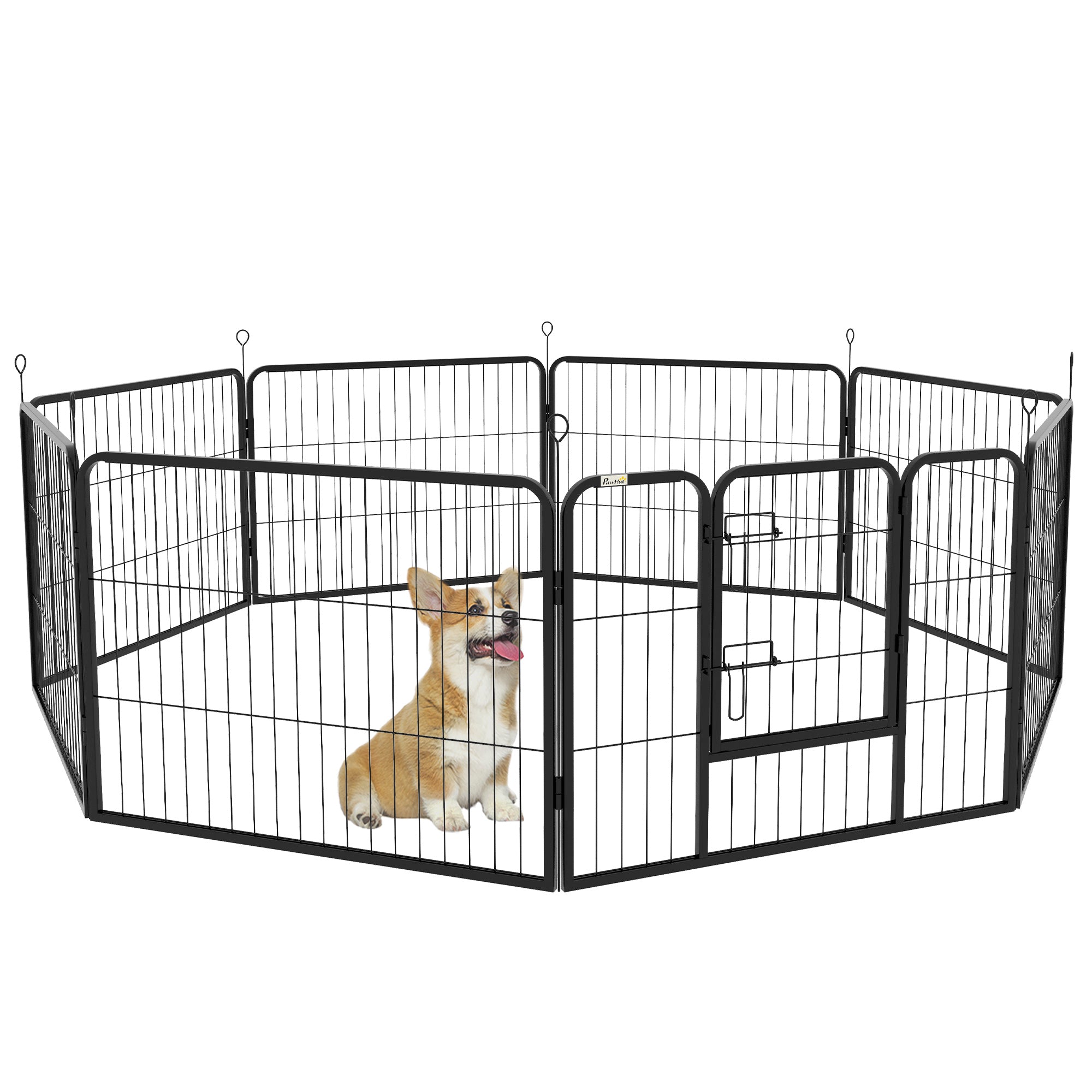 pawhut-enclos-pour-chiens-8-panneaux-60-cm-parc-modulable-int-rieur-ext-rieur-av image 1