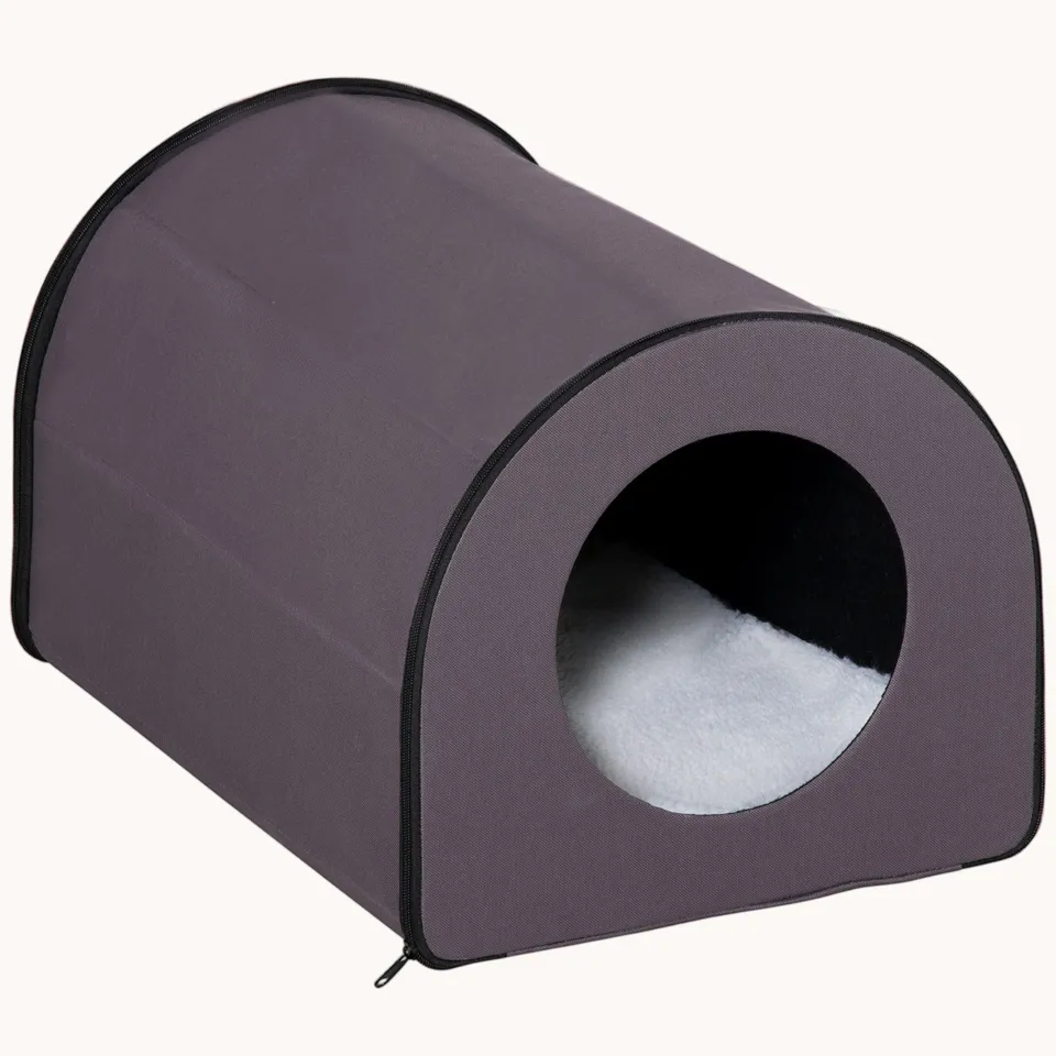 pawhut-niche-d-me-chauffante-pour-chat-portable-imperm-able-marron image 1