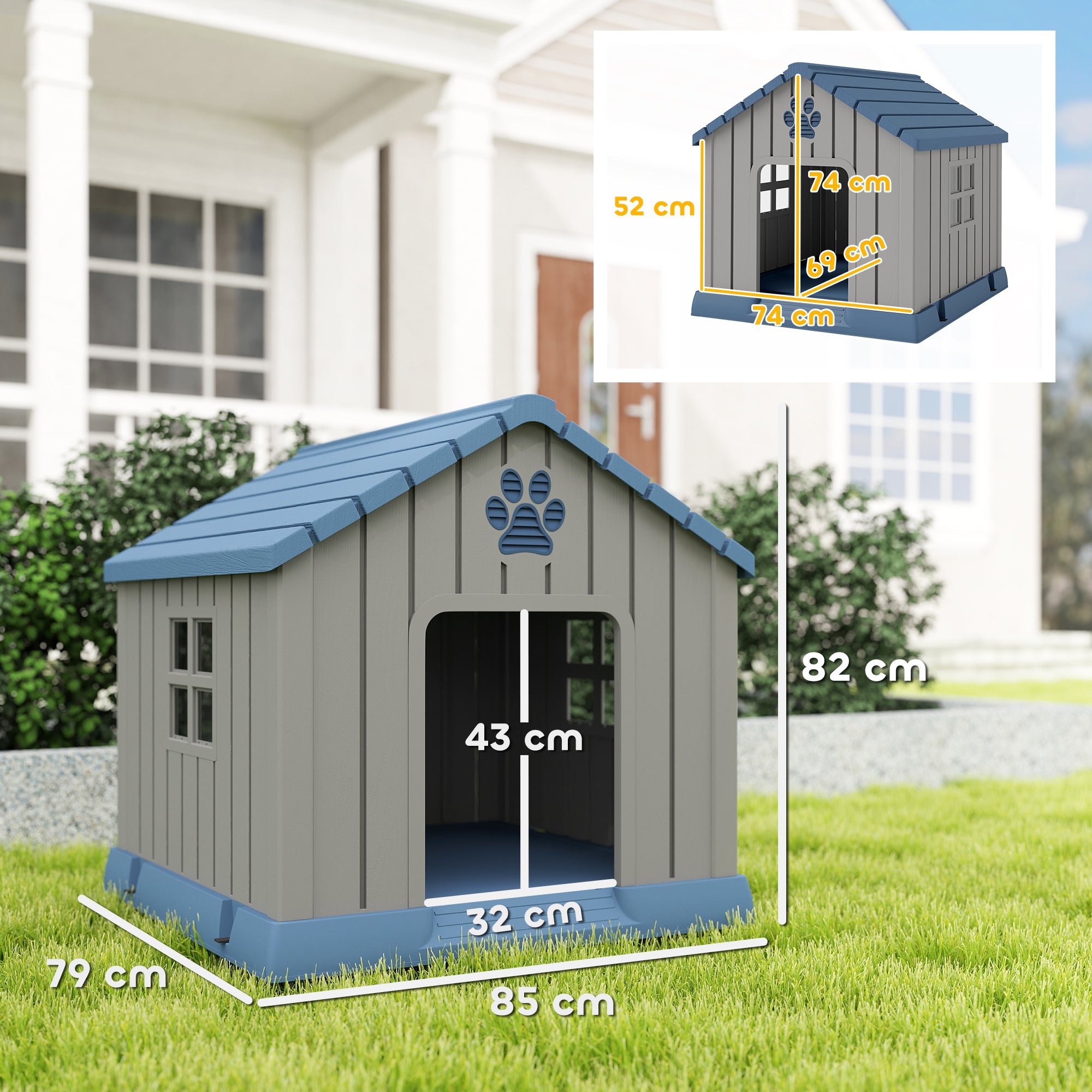 pawhut-niche-pour-chien-d-ext-rieur-style-cabane-grise-ventil-e image 5