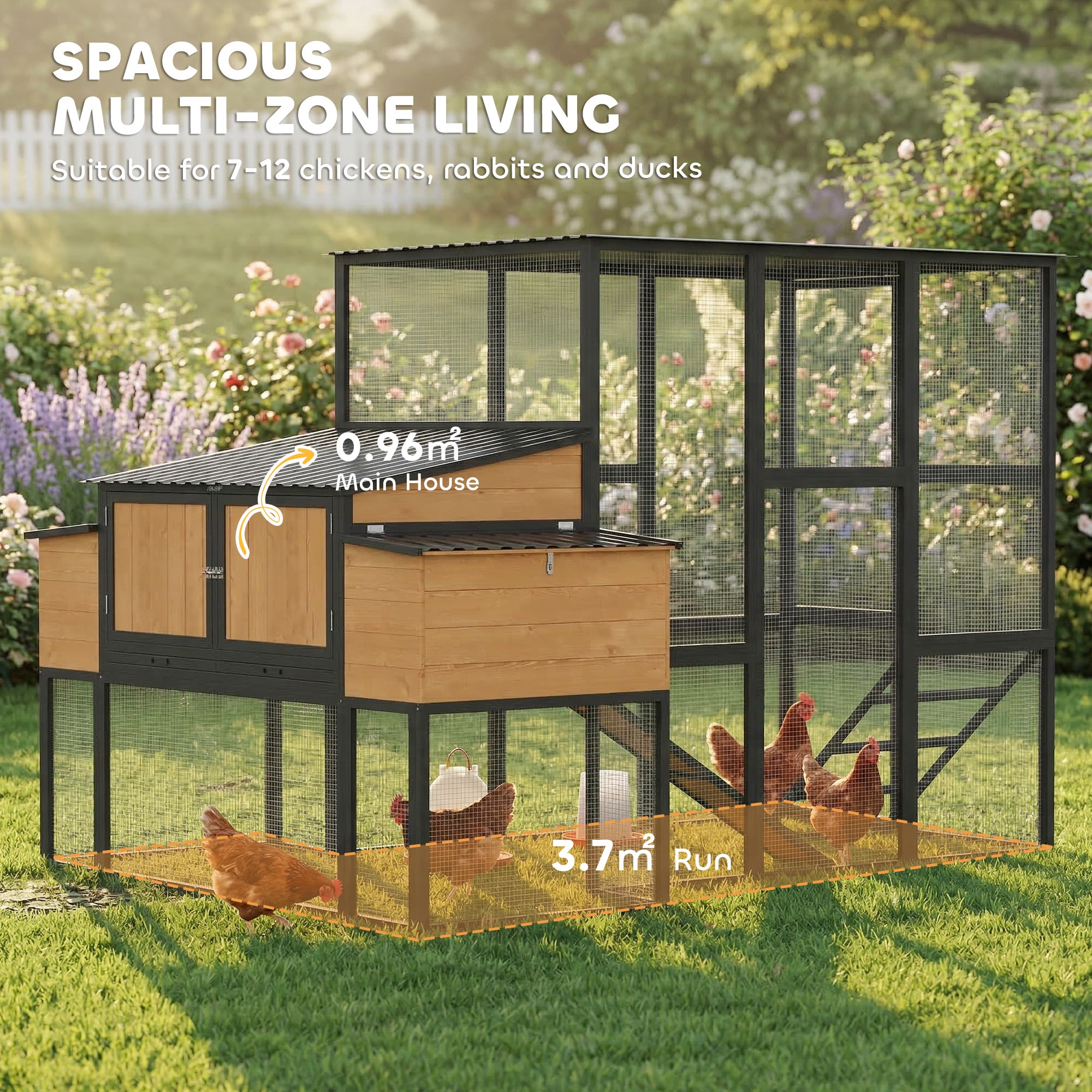 pawhut-poulailler-en-bois-105-walk-in-pour-7-12-poules-avec-enclos-et-2-pondoirs image 6