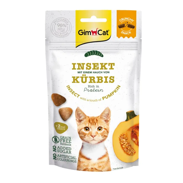 gimcat-crunchy-snacks-insecte-la-citrouille-friandise-croustillante-pour-chat-sa image 1