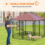 pawhut-chenil-ext-rieur-tanche-140-x-140-x-152-cm-double-porte-pour-chiens-marro image 8