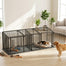 pawhut-cage-chien-m-tal-robuste-83-avec-s-parateur-et-tapis-imperm-able-noir image 2