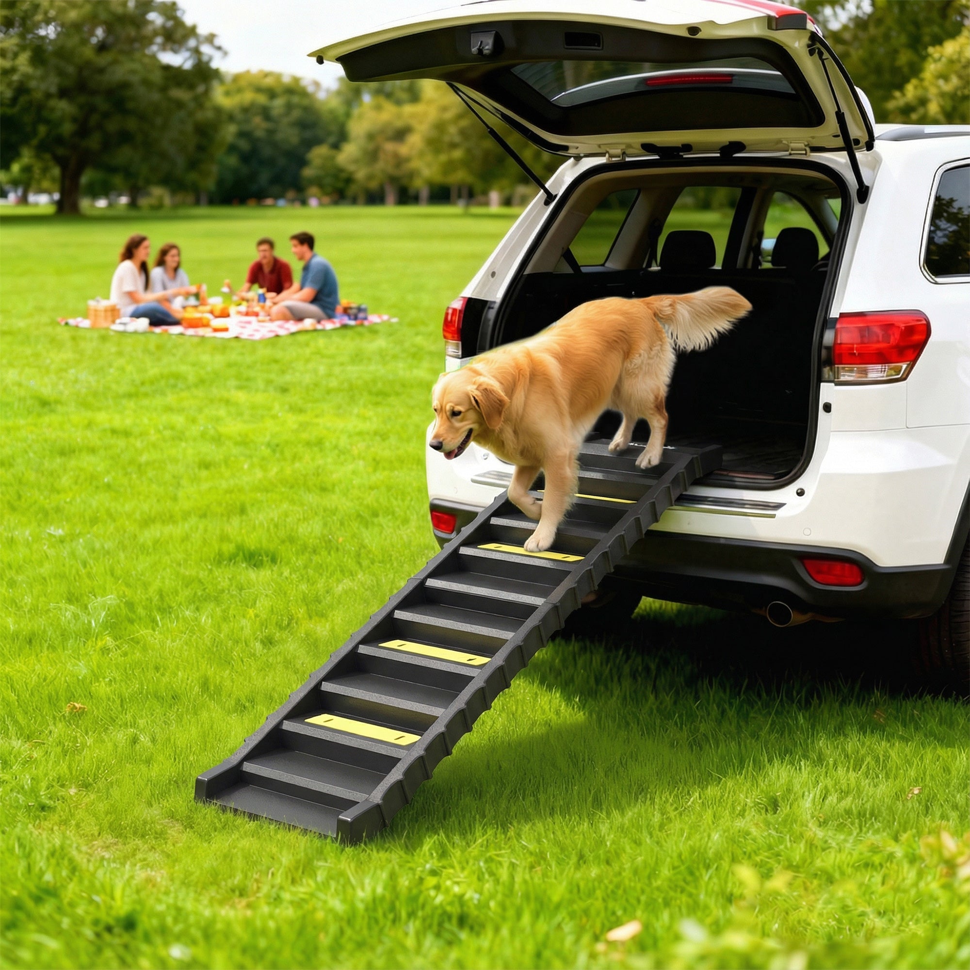 pawhut-rampe-escalier-pliante-pour-chien-voiture-suv-68-kg-noir image 4