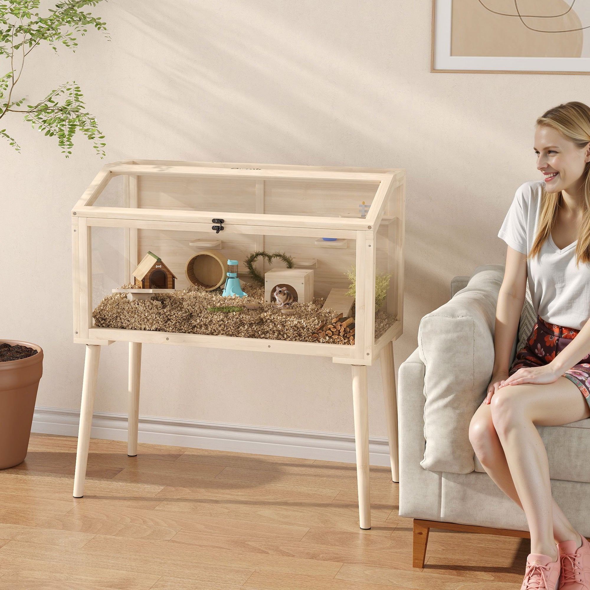 pawhut-cage-hamster-bois-43-3-x-20-5-x-39-8-avec-plateformes-et-biberon image 3