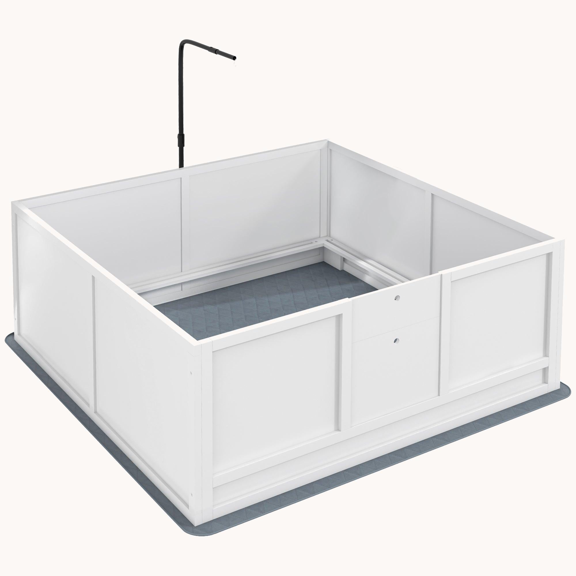 pawhut-caisse-de-mise-bas-124-x-120-cm-avec-barre-anti-crasement-porte-r-glable image 1