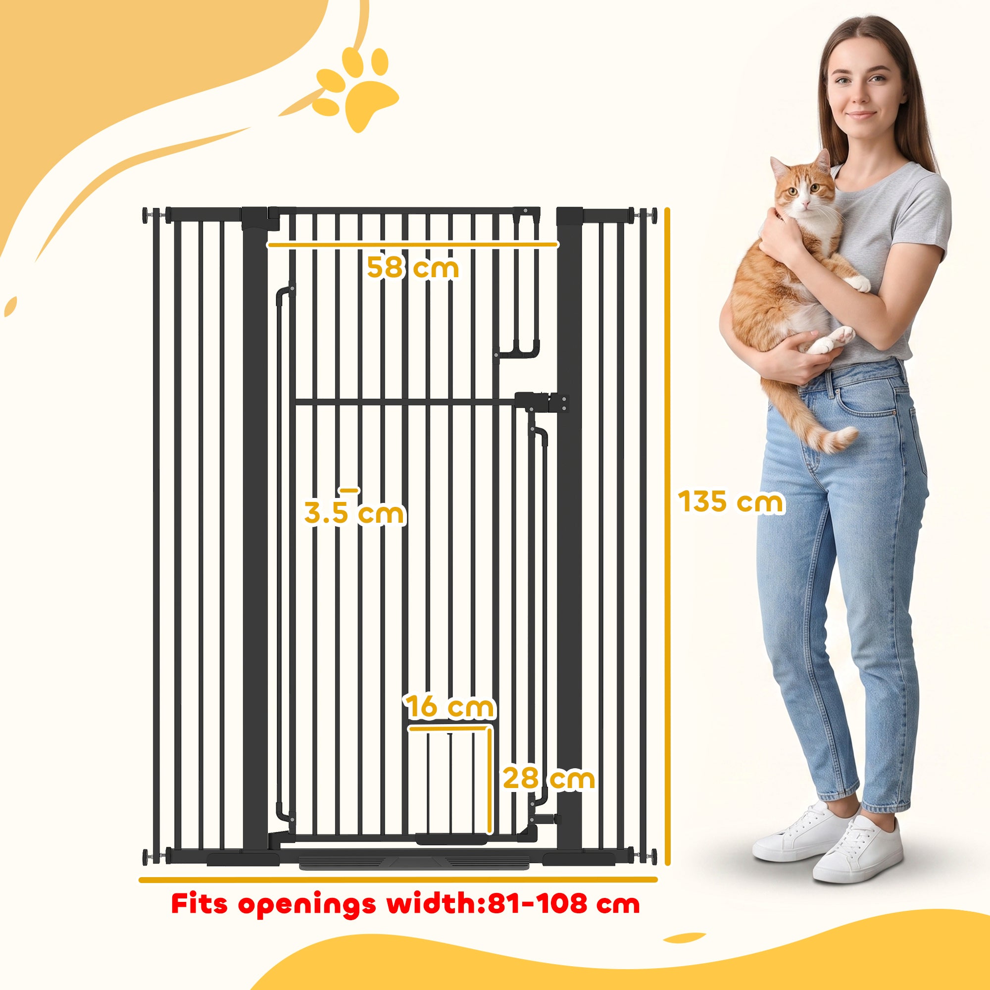 pawhut-barri-re-de-s-curit-animaux-haute-135-cm-avec-chati-re-et-extensions-81-1 image 5
