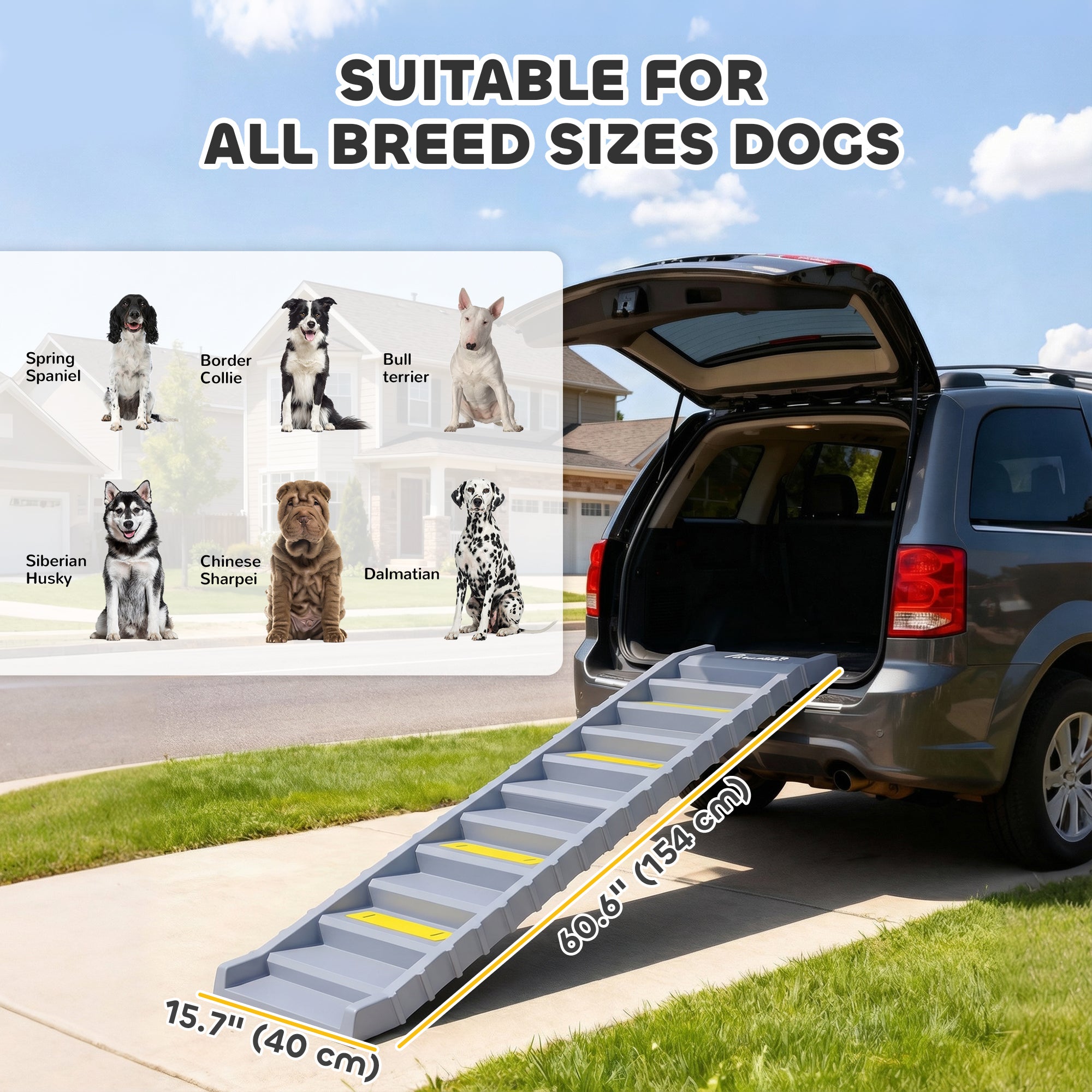 pawhut-rampe-pour-chien-pliable-10-marches-antid-rapantes-voiture-suv-68-kg-gris image 5