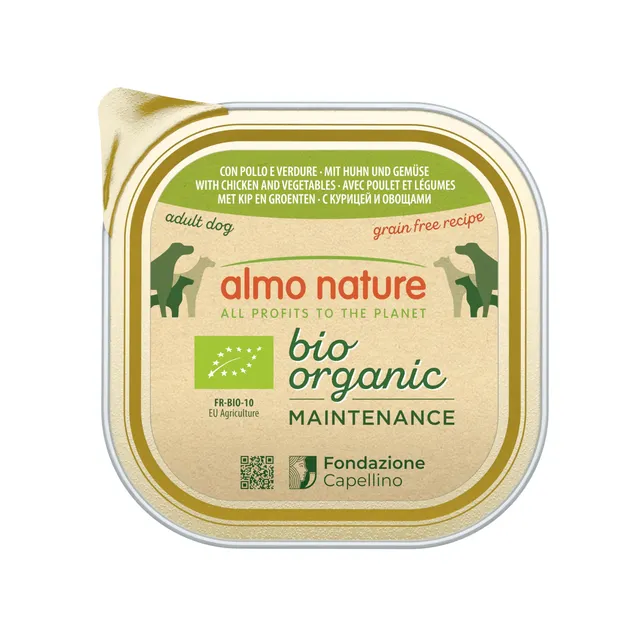 almo-nature-bio-organic-p-t-chien-poulet-et-l-gumes-9-x-300-g image 1