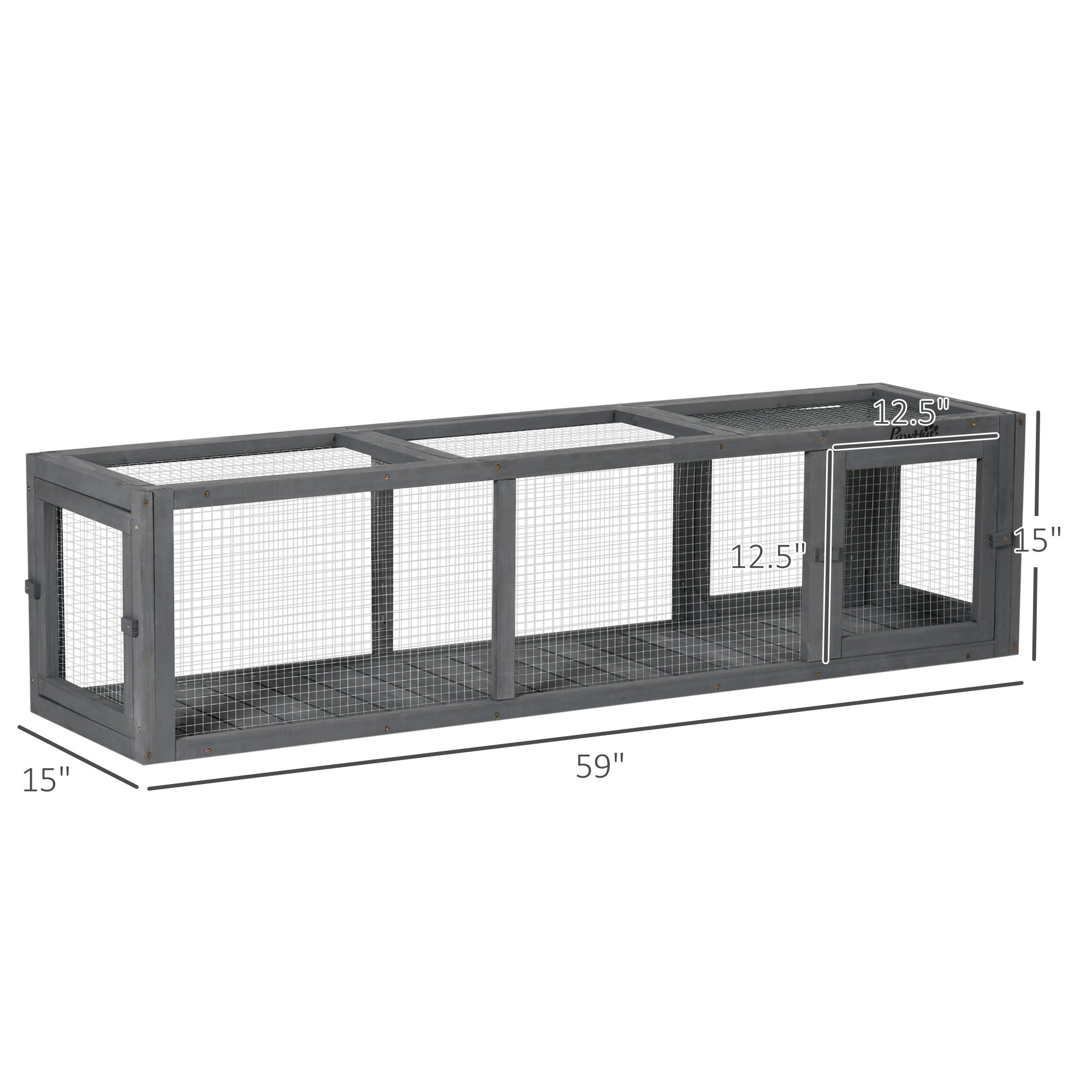 pawhut-tunnel-ext-rieur-pour-chat-59-extensible-avec-cadre-bois-gris image 6