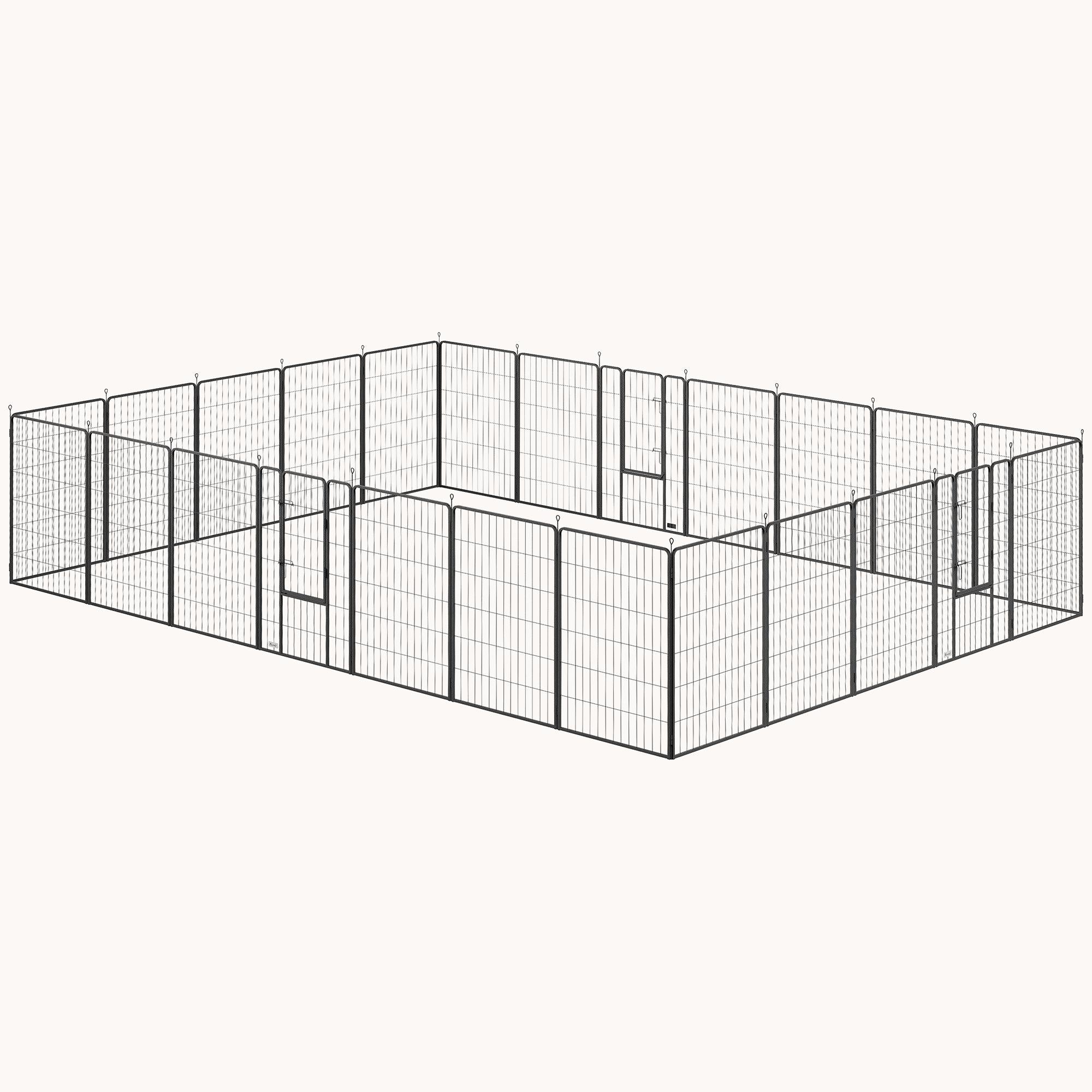 pawhut-parc-modulable-24-panneaux-113-cm-avec-porte-verrouillable image 3