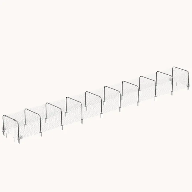 pawhut-enclos-poulailler-tunnel-extra-long-899-x-99-cm-galvanis-10-arches-argent image 1