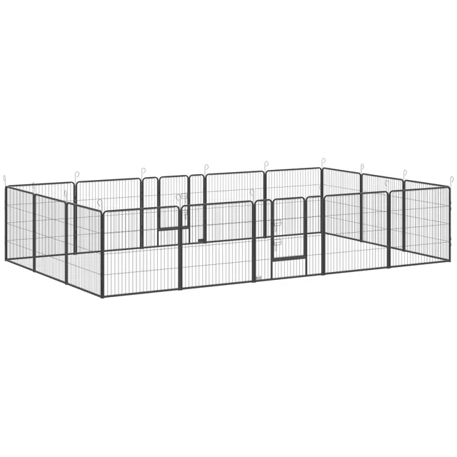pawhut-parc-pour-chiens-16-panneaux-80-cm-modulaire-int-rieur-ext-rieur image 1