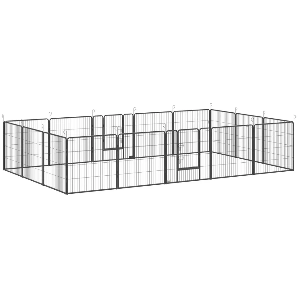 pawhut-parc-pour-chiens-16-panneaux-80-cm-modulaire-int-rieur-ext-rieur image 1