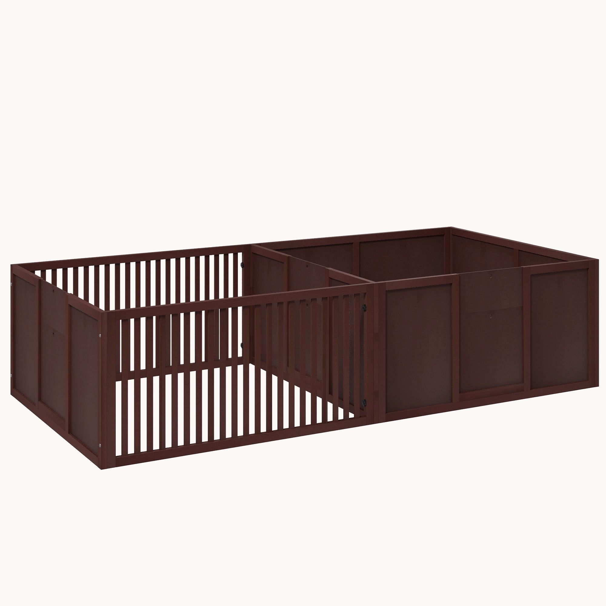pawhut-caisse-de-mise-bas-pour-chienne-et-chiots-206-x-99-x-51-cm-avec-portes-am image 1
