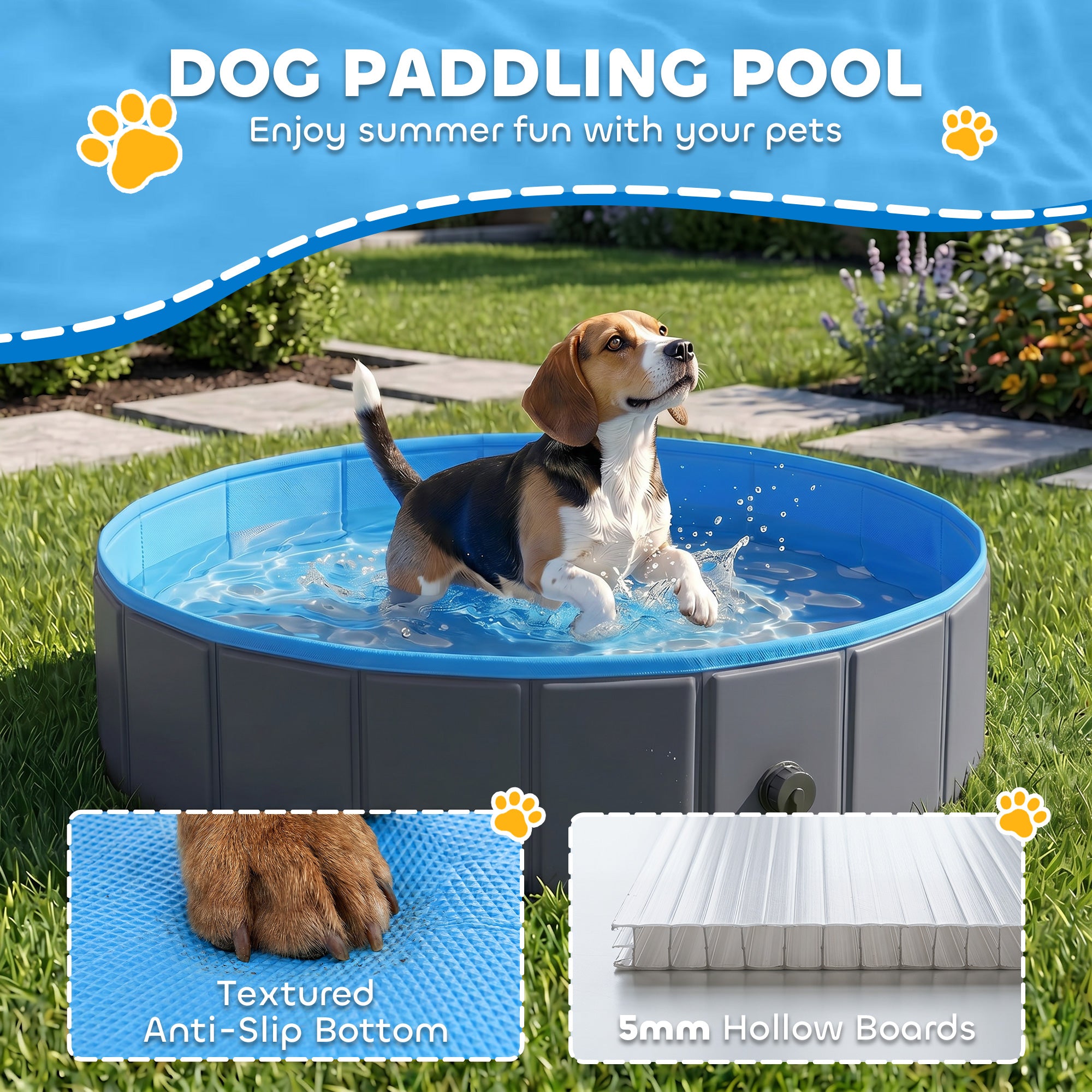 pawhut-piscine-chien-pliable-100x30-cm-pvc-pais-base-antid-rapante-bleu-gris image 6