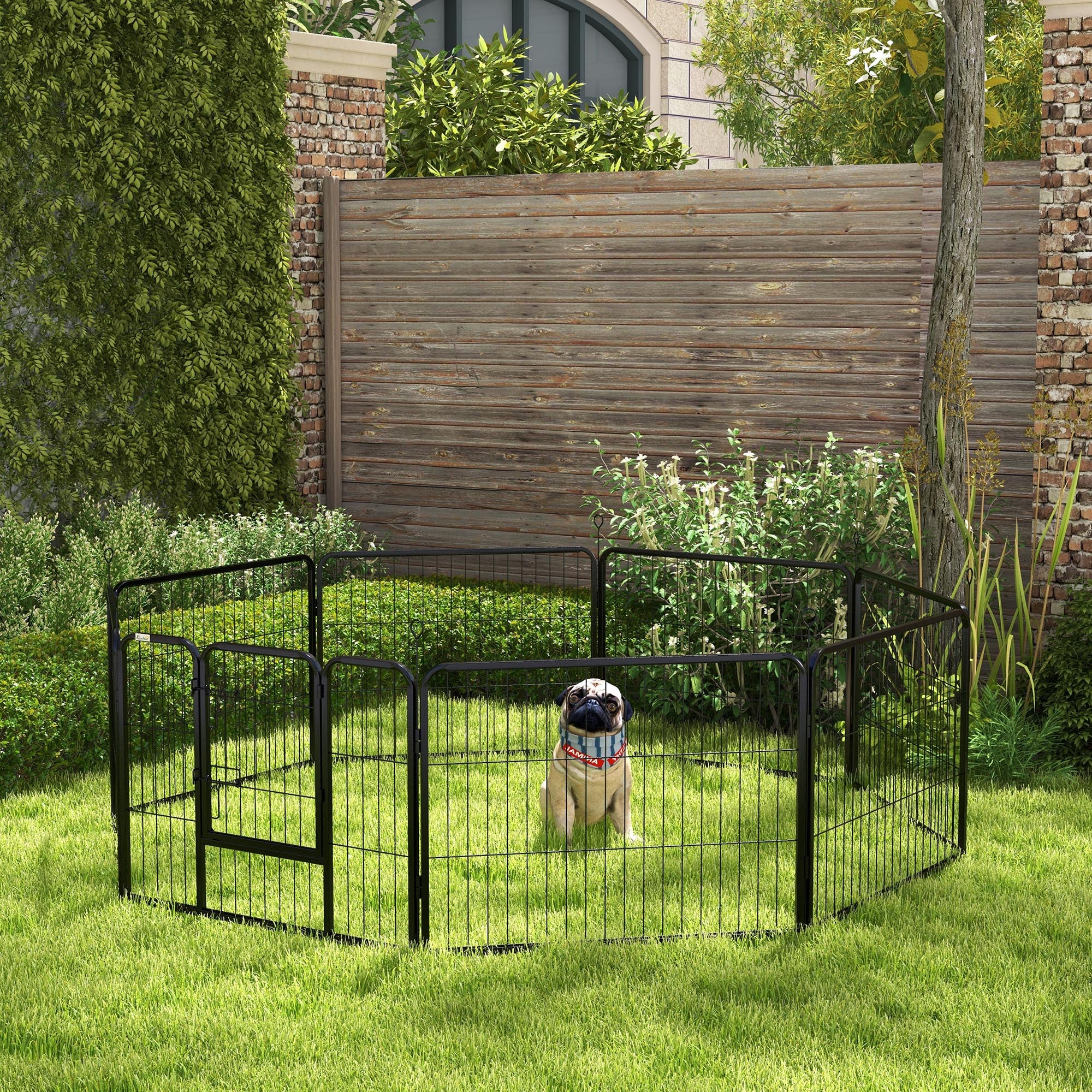 pawhut-enclos-pour-chiens-8-panneaux-60-cm-parc-modulable-int-rieur-ext-rieur-av image 3