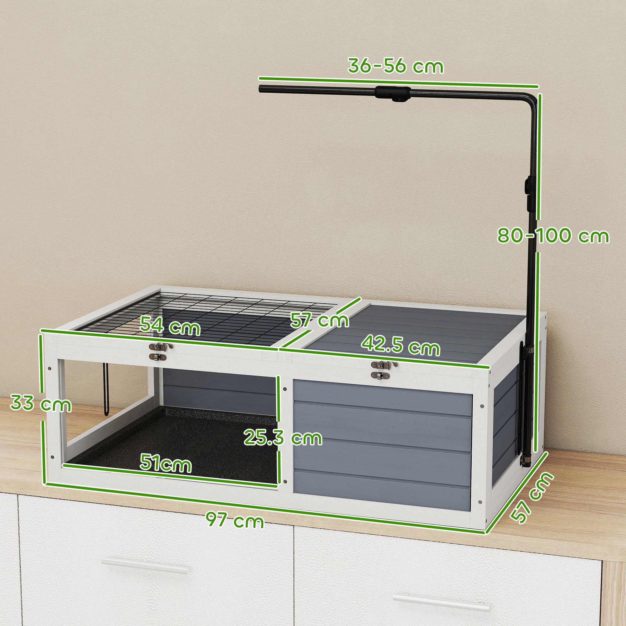 pawhut-maison-tortue-en-bois-habitat-ensoleill-avec-support-lampe-chauffante-gri image 5