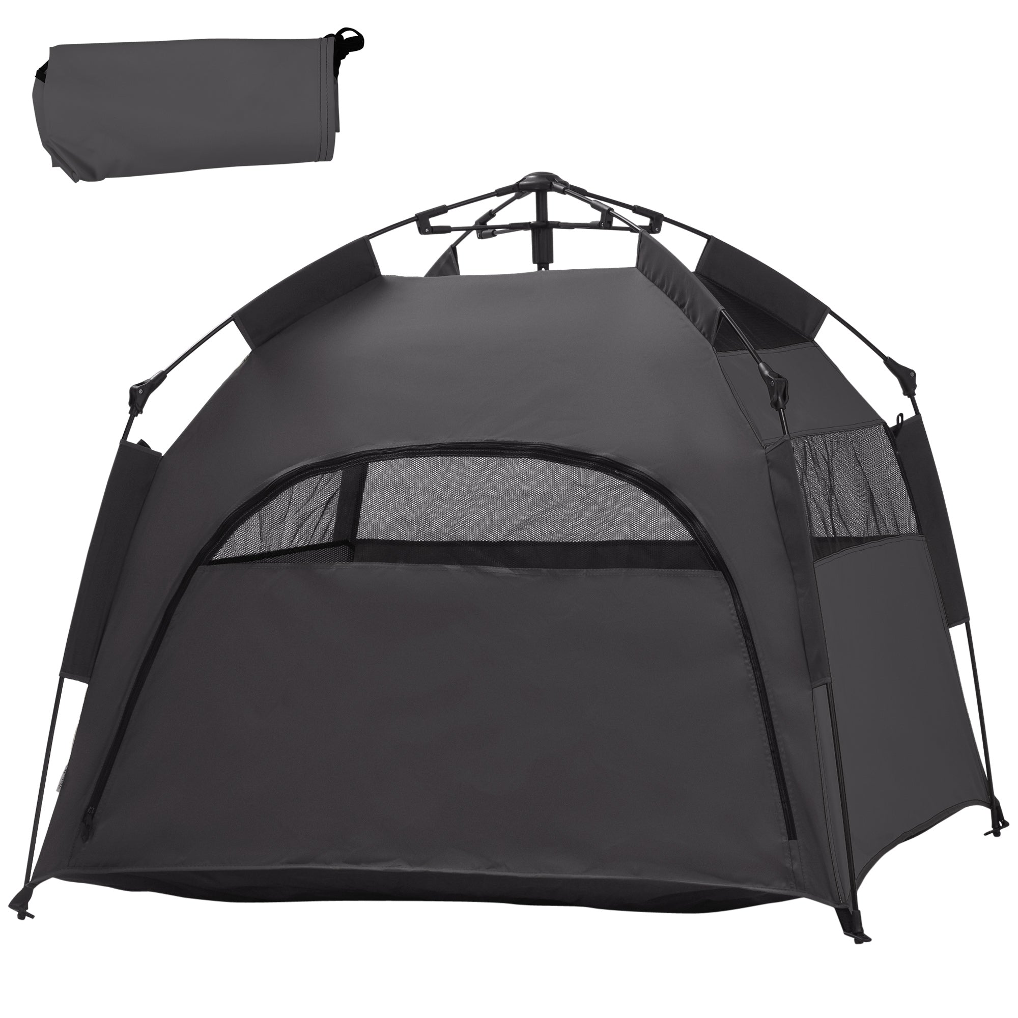 pawhut-tente-de-jeu-pliable-pour-chiens-xl-et-chats-oxford-gris-anthracite image 2