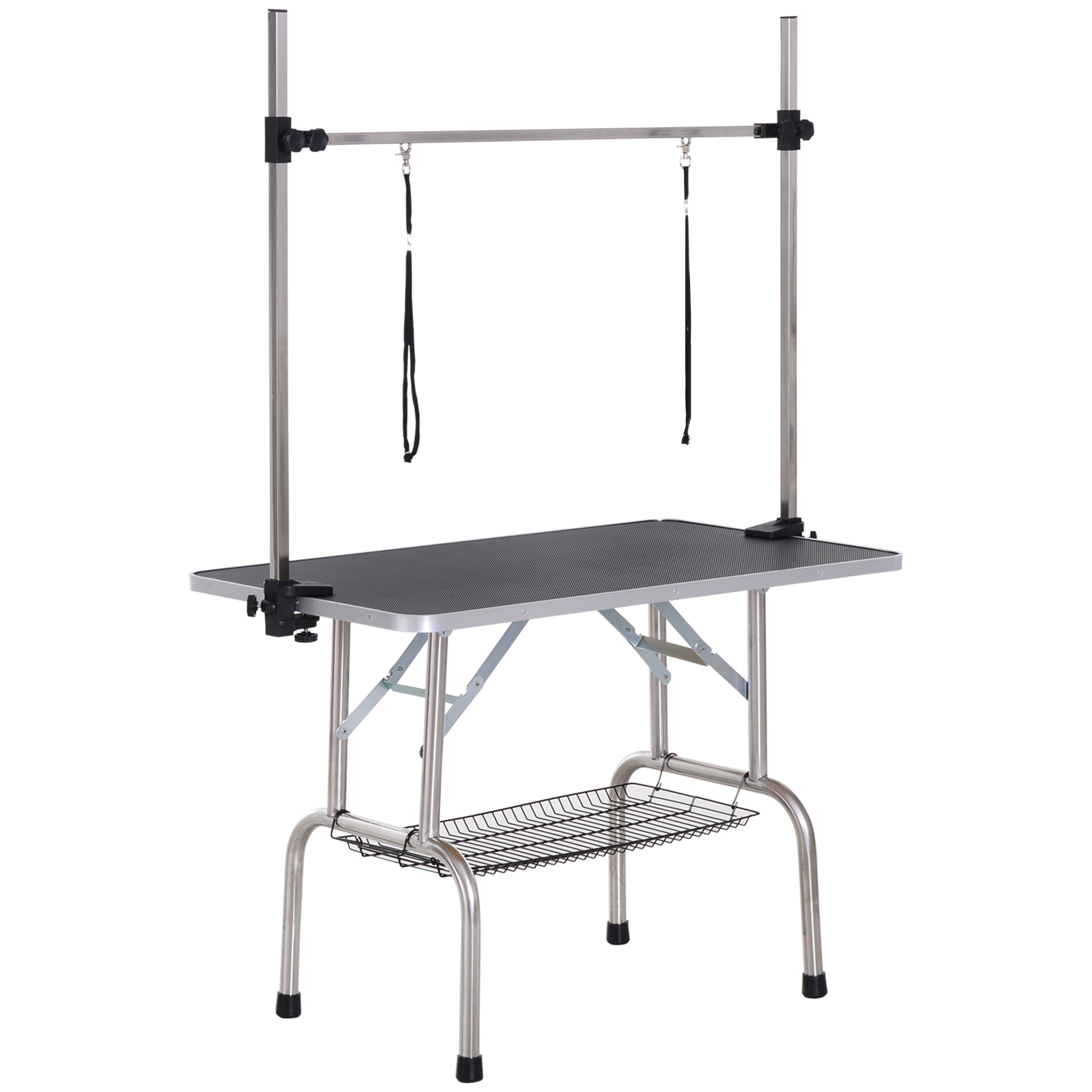 pawhut-table-de-toilettage-pliante-pour-chien-109-cm-avec-bras-20-81-cm-et-2-lon image 2