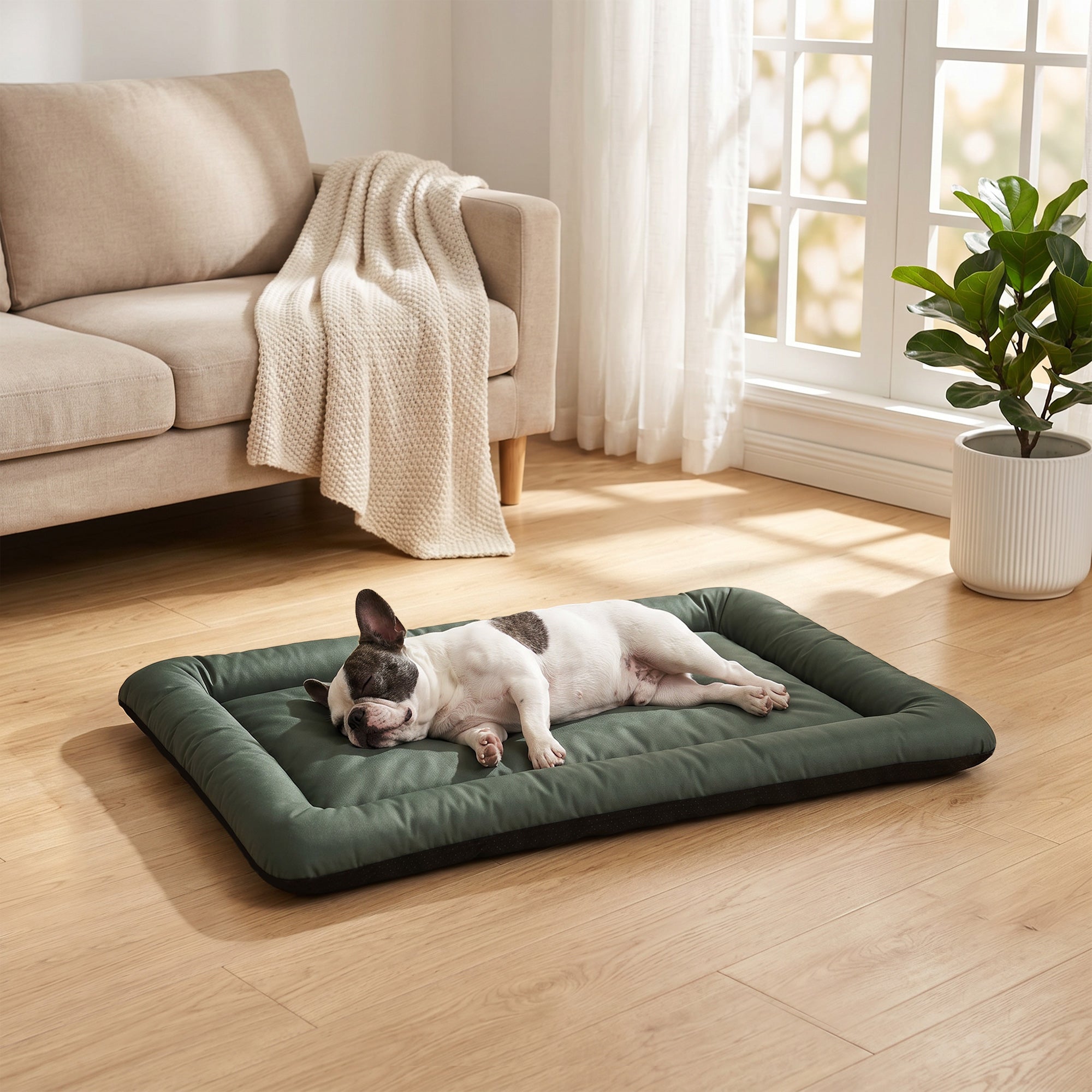 pawhut-lit-pliable-imperm-able-pour-chien-90-x-60-x-5-cm-oxford-vert image 4