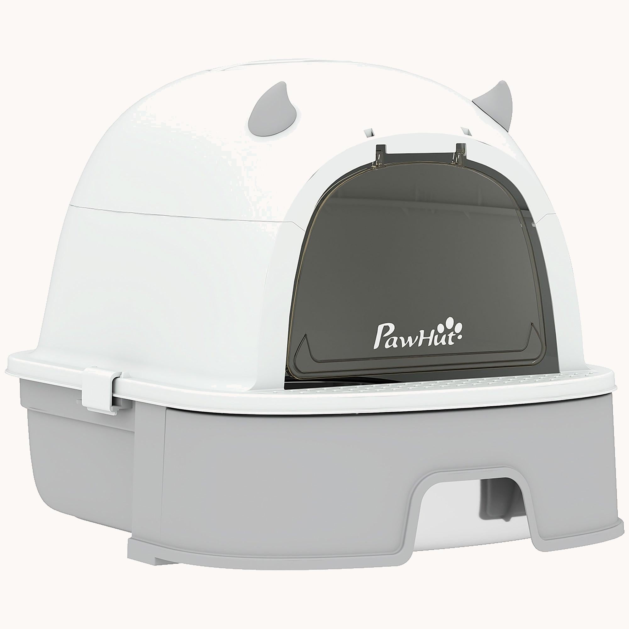pawhut-bac-liti-re-couvert-inox-avec-tiroir-coulissant-gris-grand-mod-le image 2