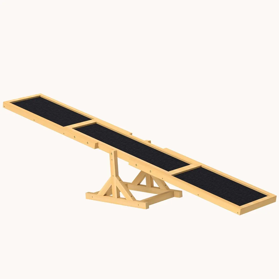 pawhut-pupstacle-bascule-agility-chien-71-en-bois-antid-rapante-jaune image 1