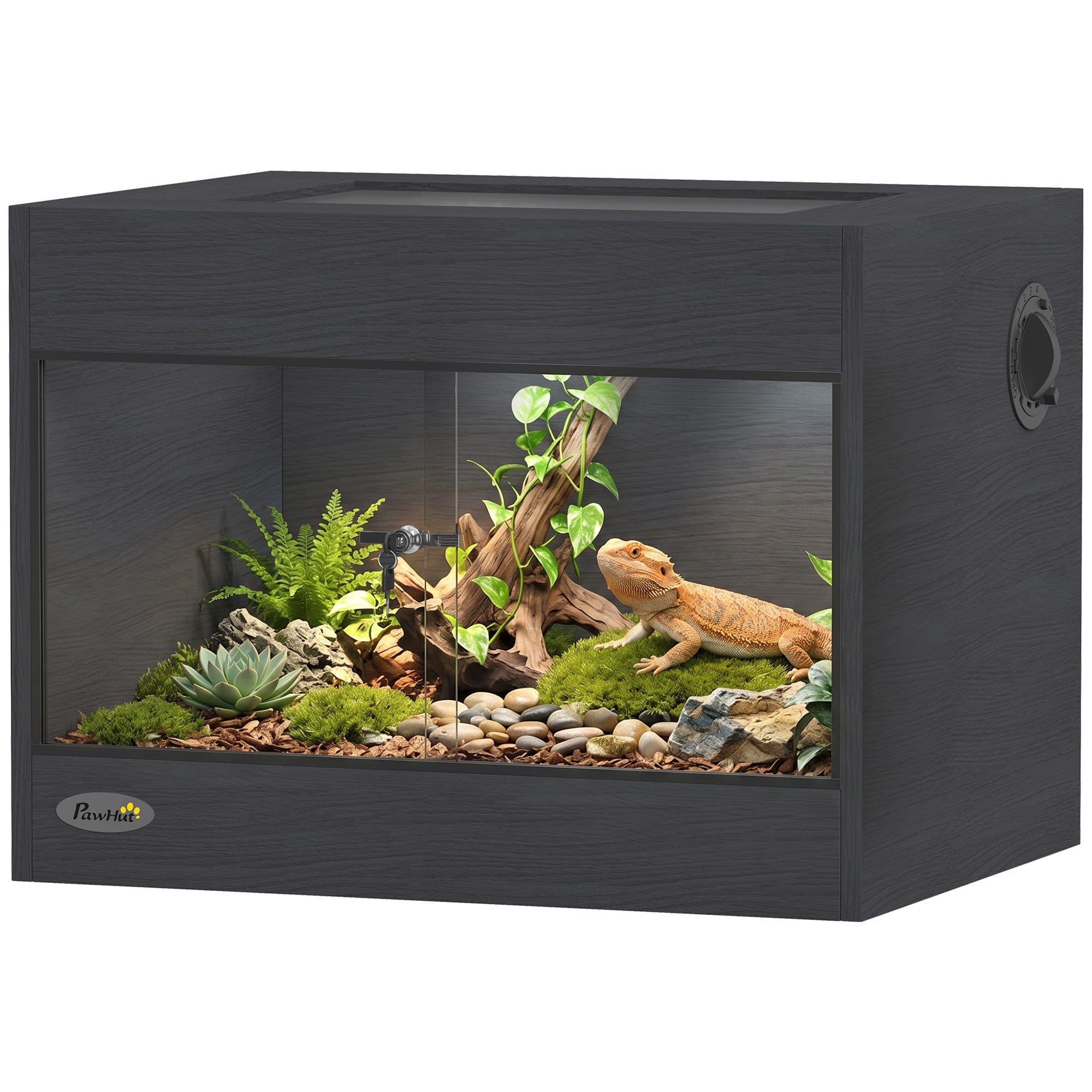pawhut-terrarium-pour-reptiles-avec-portes-coulissantes-en-verre-tremp-serrure-e image 1