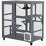 pawhut-maison-pour-chat-int-rieur-bois-39-avec-roulettes-3-plateformes-et-hamac- image 2