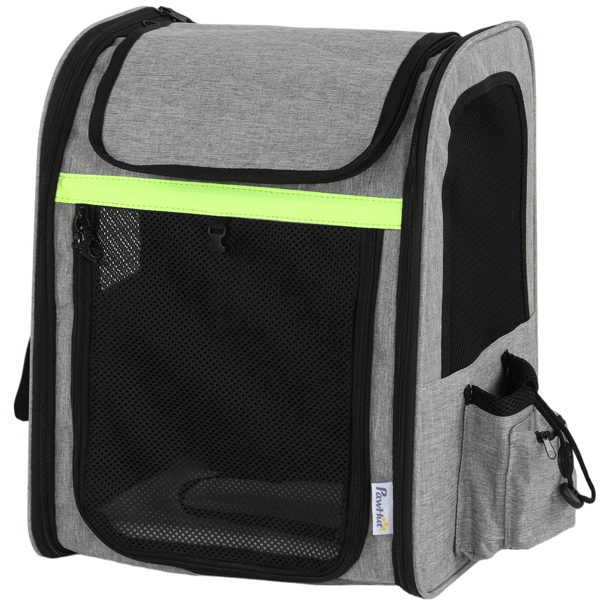 pawhut-sac-dos-transporteur-pour-animaux-extensible-et-respirant-gris-clair image 2