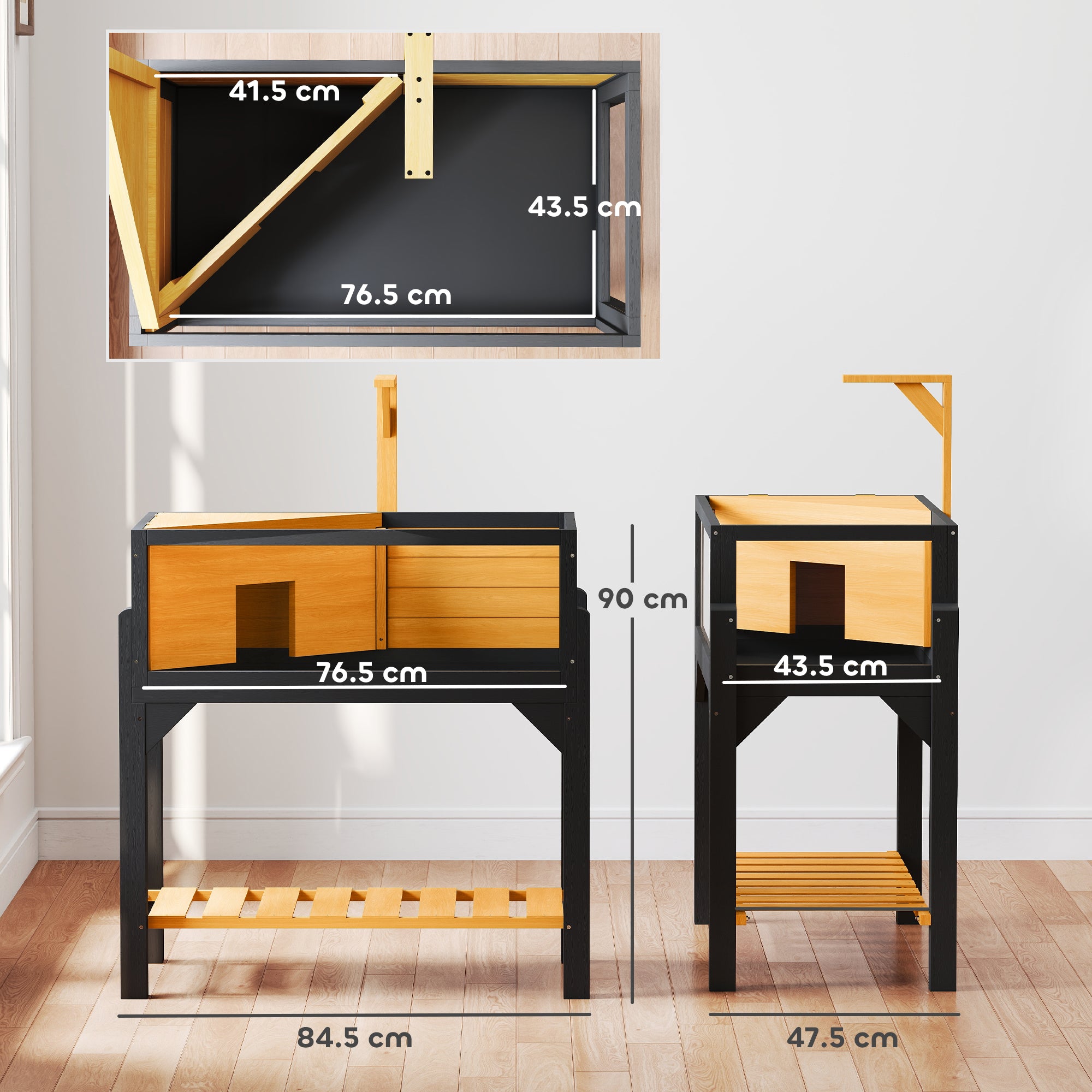pawhut-enclos-tortue-en-bois-avec-tag-re-fen-tres-et-support-lampe-jaune-int-rie image 5