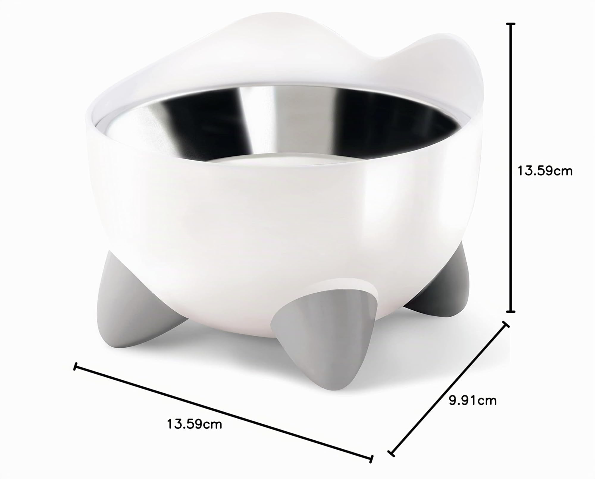 catit-pixi-gamelle-ergonomique-sur-lev-e-pour-chat-blanc-200-ml-acier-inoxydable image 5