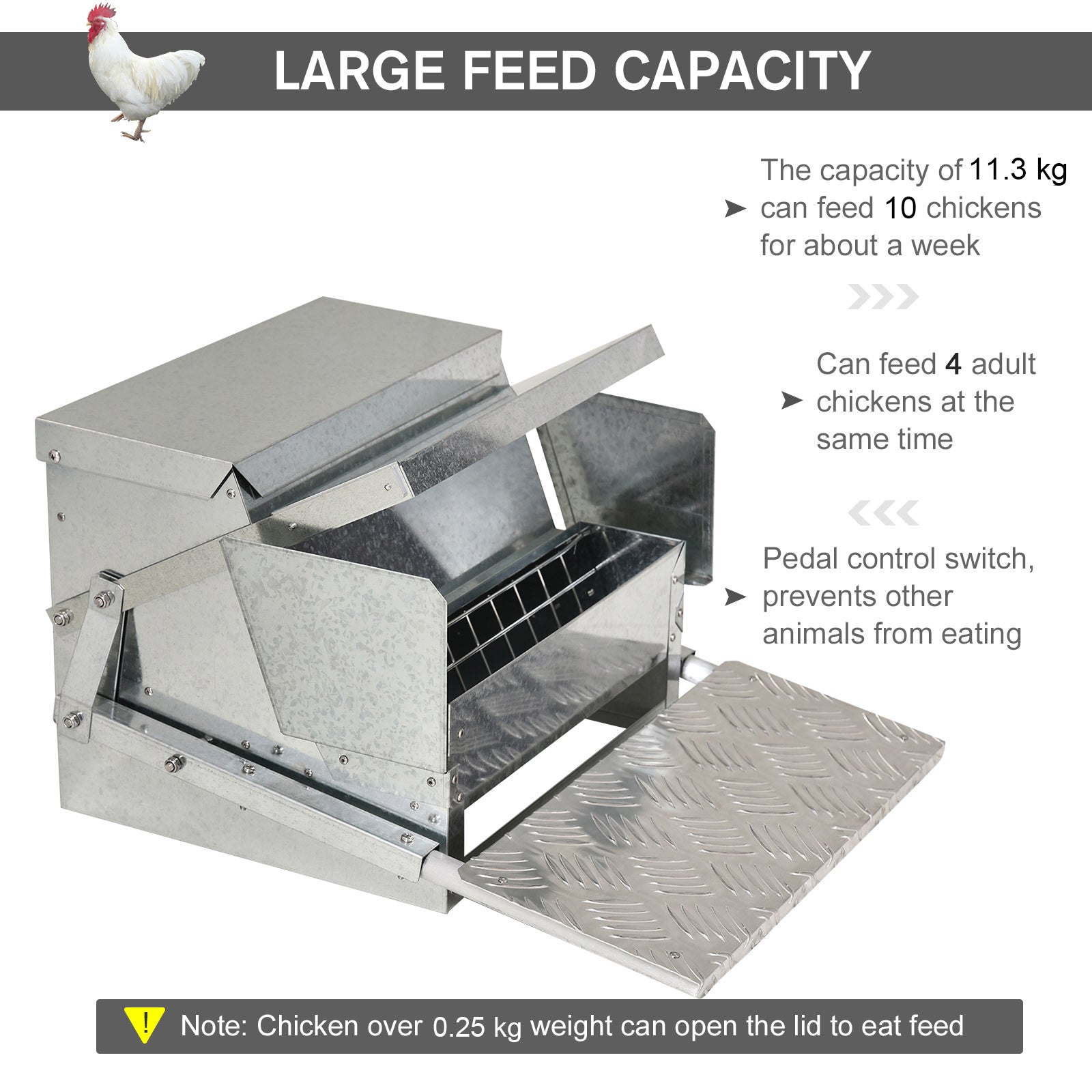 pawhut-mangeoire-automatique-poules-11-5-kg-tanche-pour-10-poules image 6