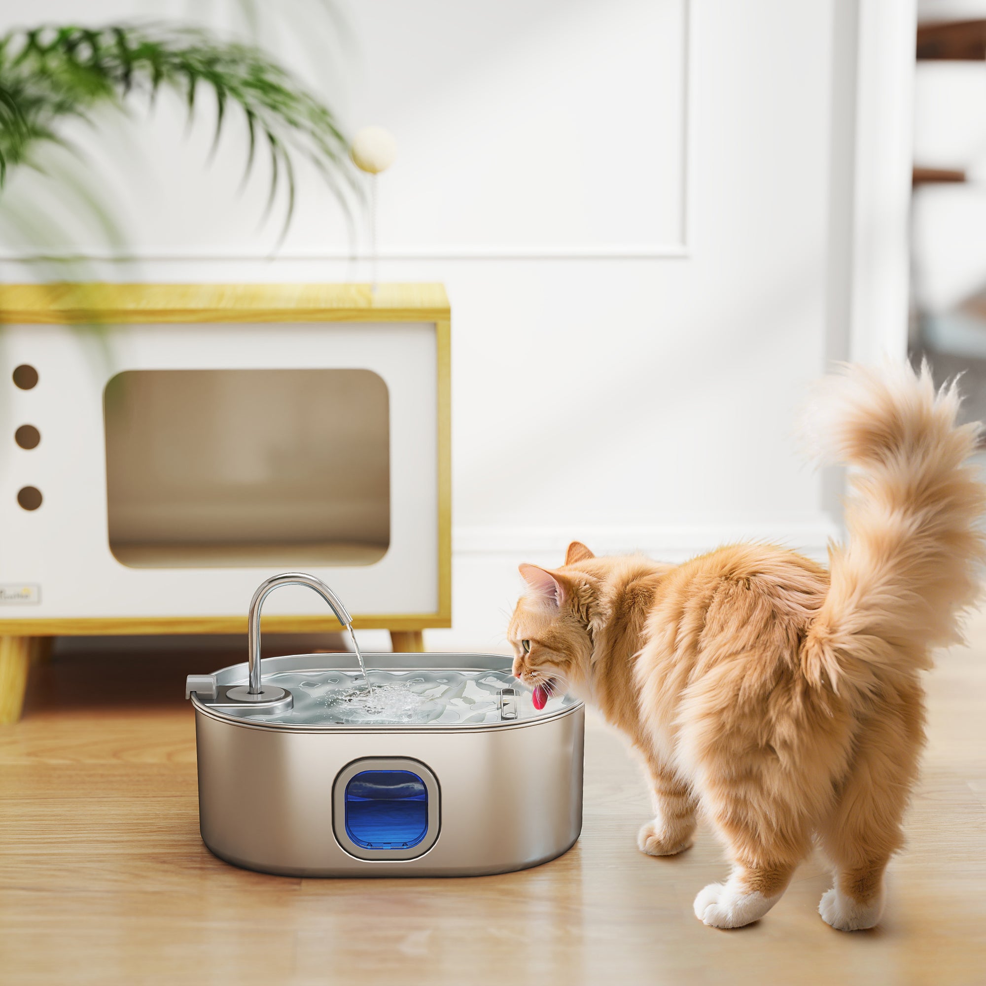 pawhut-fontaine-eau-7l-en-inox-avec-filtres-et-pompe-silencieuse-pour-chat-et-ch image 4