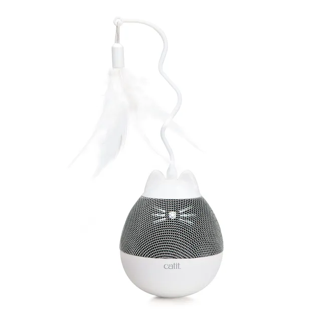 catit-pixi-spinner-jouet-lectronique-pour-chat-gris-avec-veilleuse-et-distribute image 1