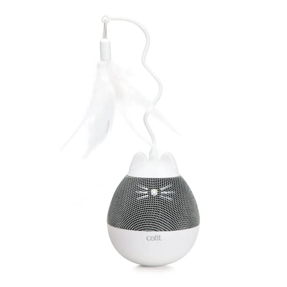 catit-pixi-spinner-jouet-lectronique-pour-chat-gris-avec-veilleuse-et-distribute image 1