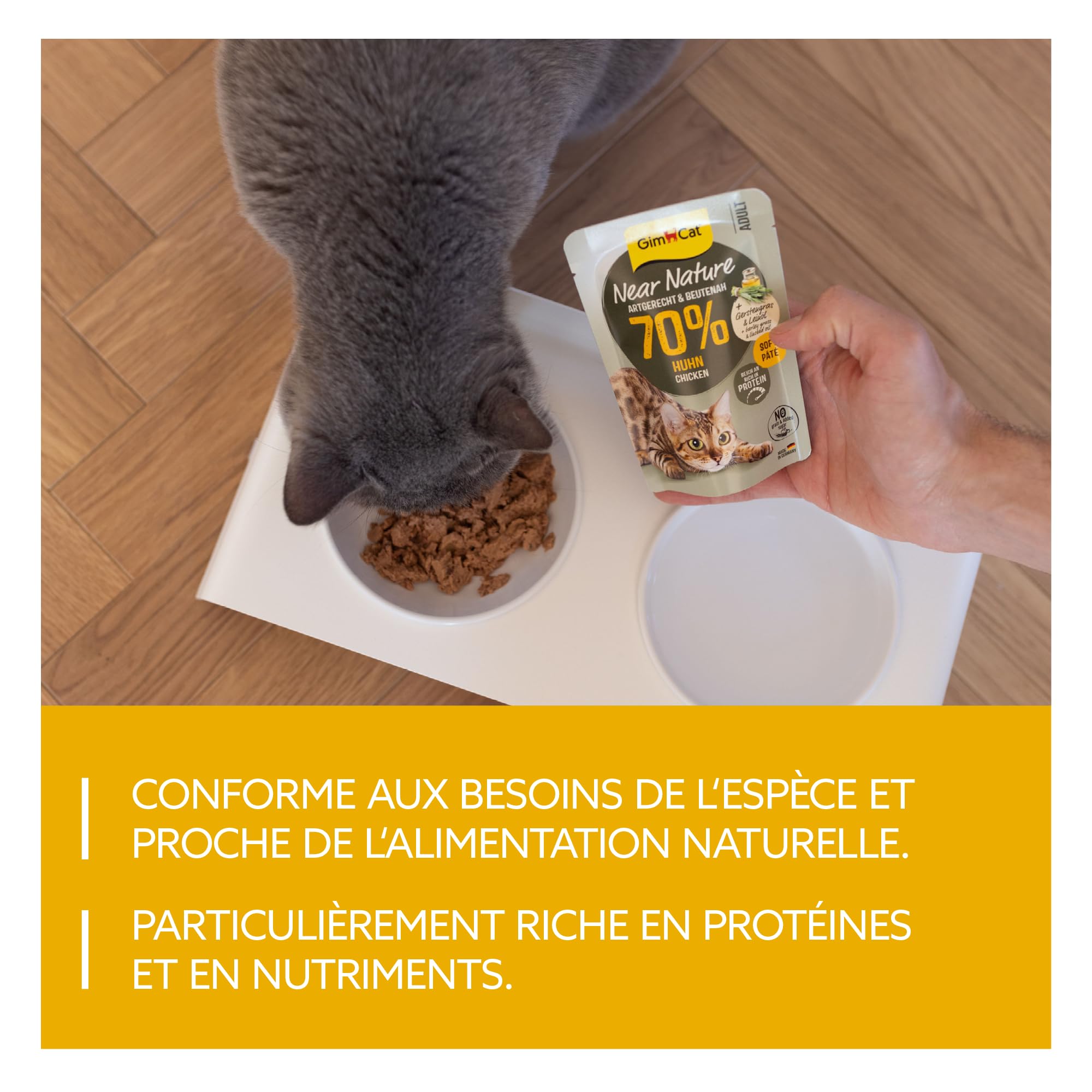 gimcat-near-nature-poulet-p-t-e-sans-c-r-ales-16-x-85g image 3