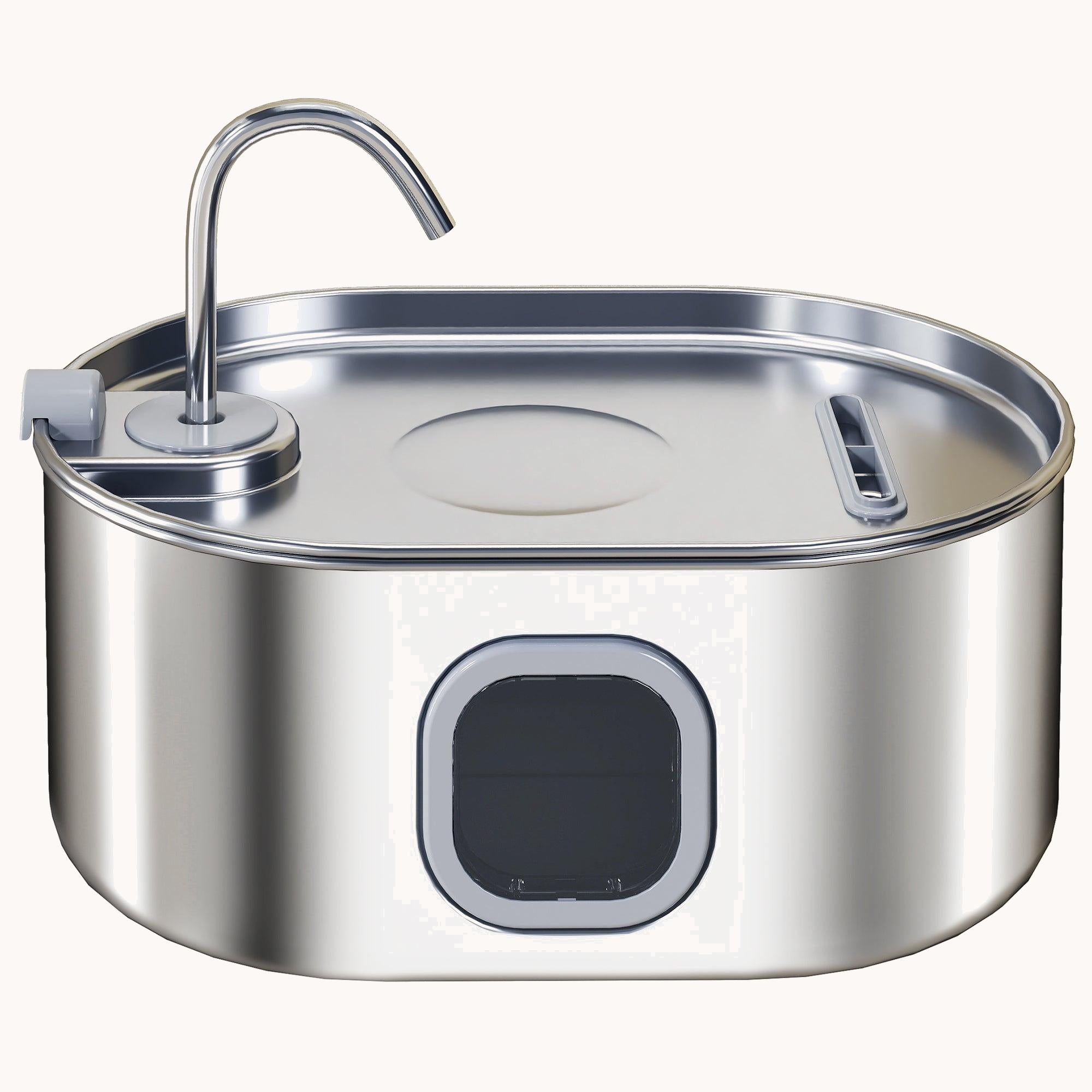 pawhut-fontaine-eau-7l-en-inox-avec-filtres-et-pompe-silencieuse-pour-chat-et-ch image 2