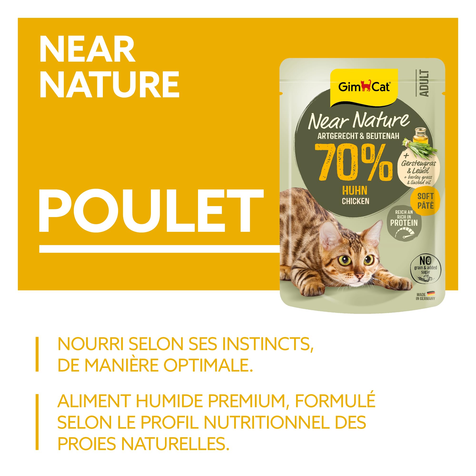 gimcat-near-nature-poulet-p-t-e-sans-c-r-ales-16-x-85g image 2
