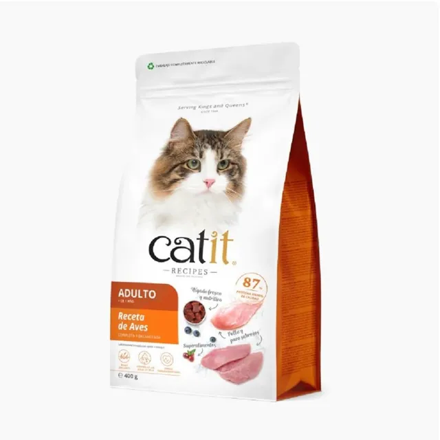 catit-recipes-adulte-oiseaux-croquettes-pour-chat-400g image 1