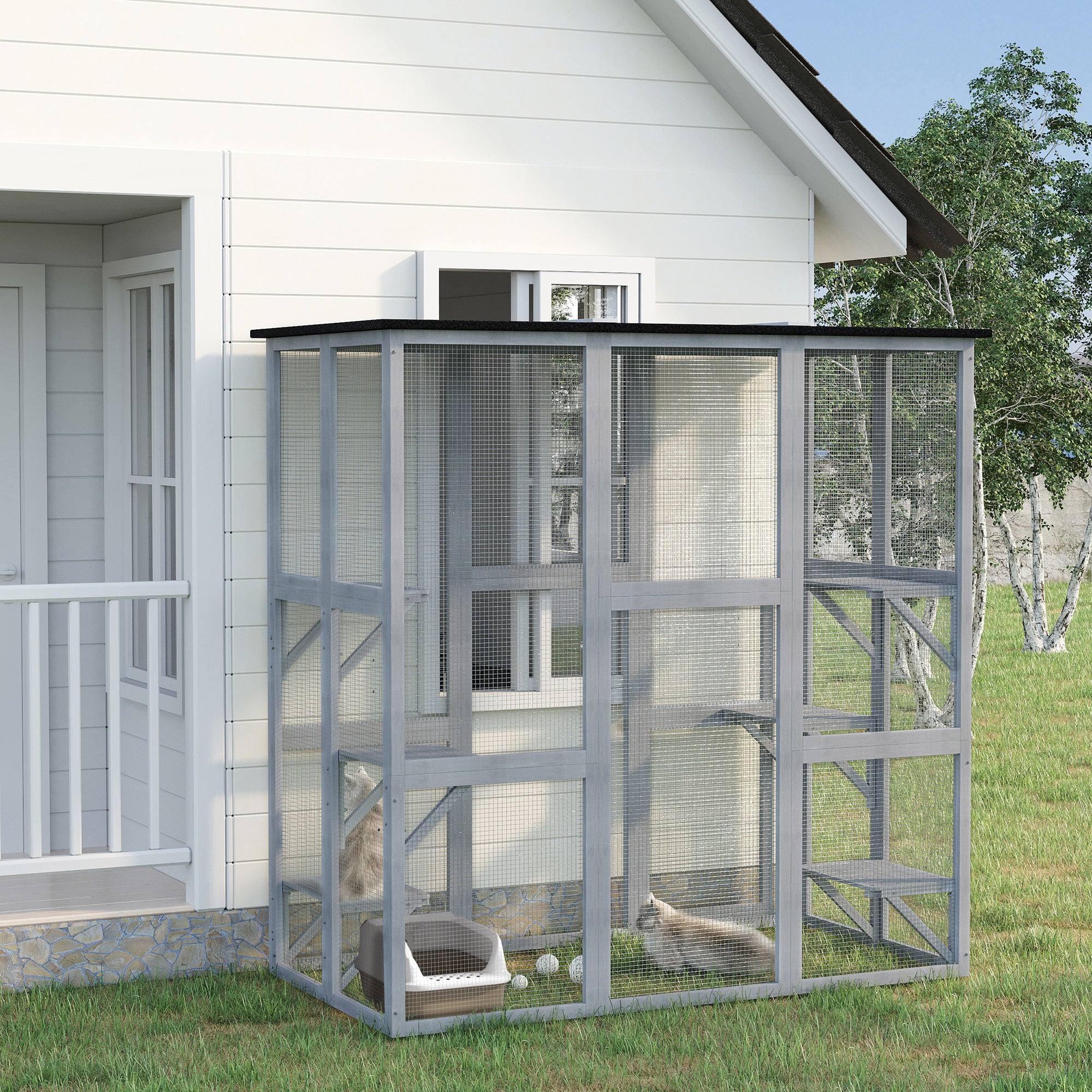 pawhut-enclos-ext-rieur-catio-multi-chats-180-x-98-x-180-cm image 3