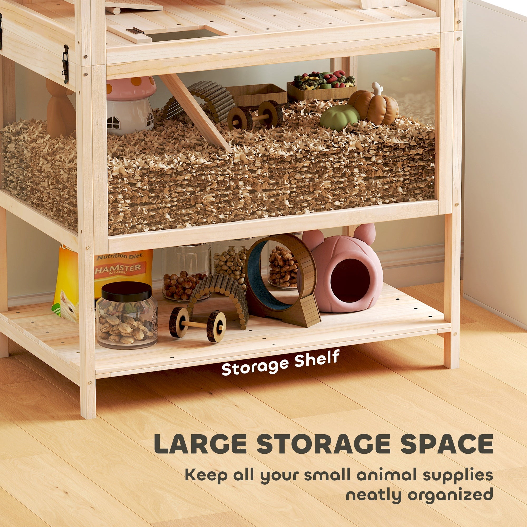 pawhut-cage-hamster-3-niveaux-80-cm-avec-roue-balan-oire-et-cabane image 8