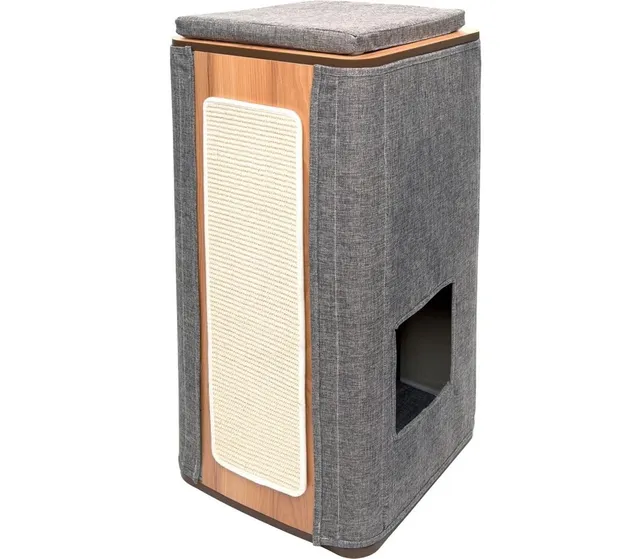 catit-vesper-cubo-tower-arbre-chat-3-niveaux-en-pierre image 1