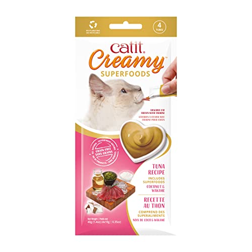 catit-creamy-superfood-p-te-l-cher-pour-chat-thon-noix-de-coco-et-wakam-4-x-10-g image 3