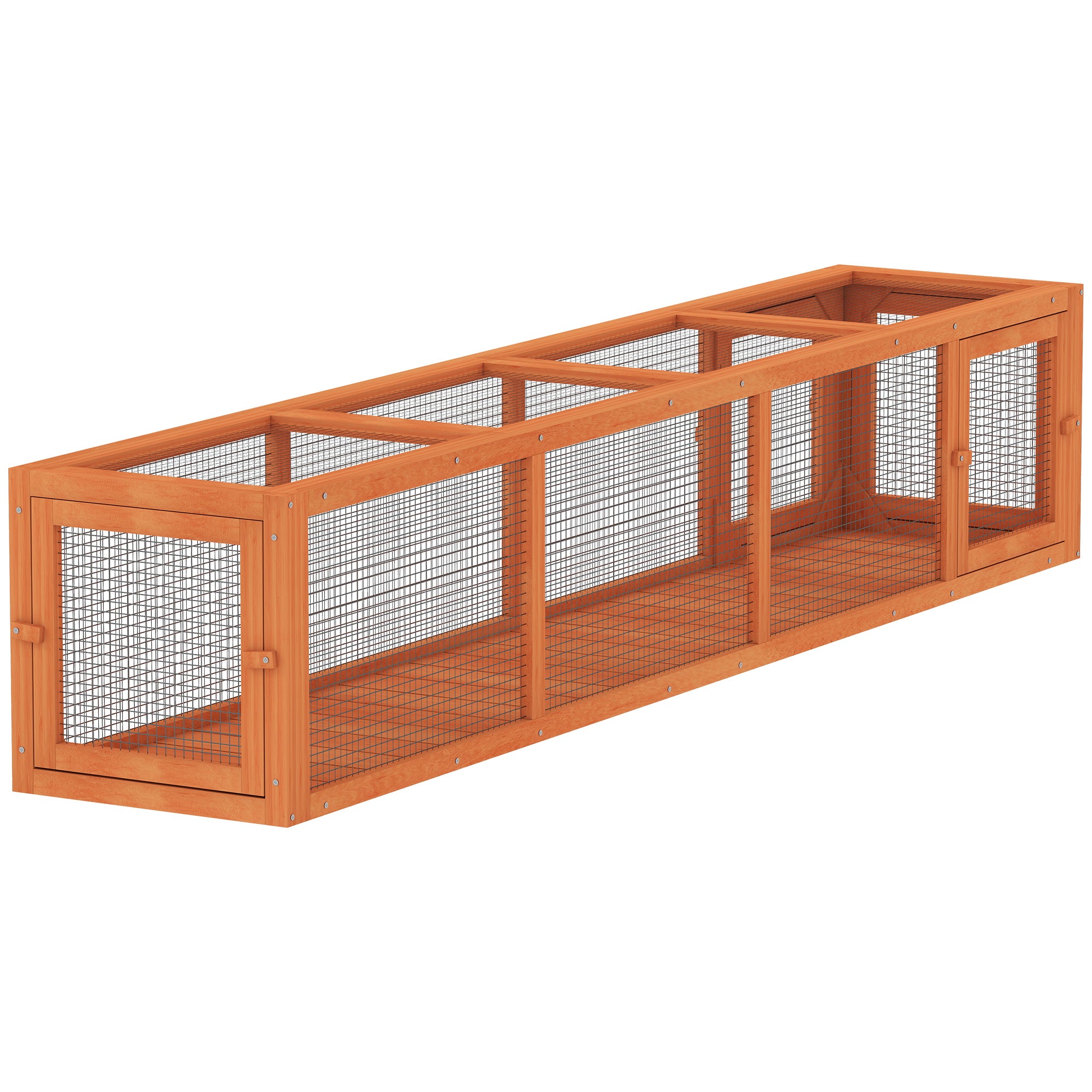 pawhut-tunnel-labyrinthe-ext-rieur-pour-chat-200-cm-avec-4-portes-orange image 1